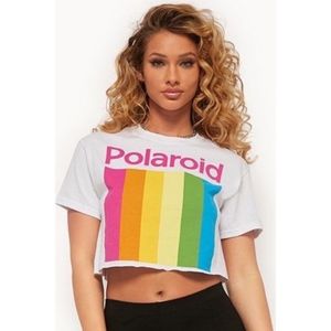 NWOT White Polaroid Crop Top